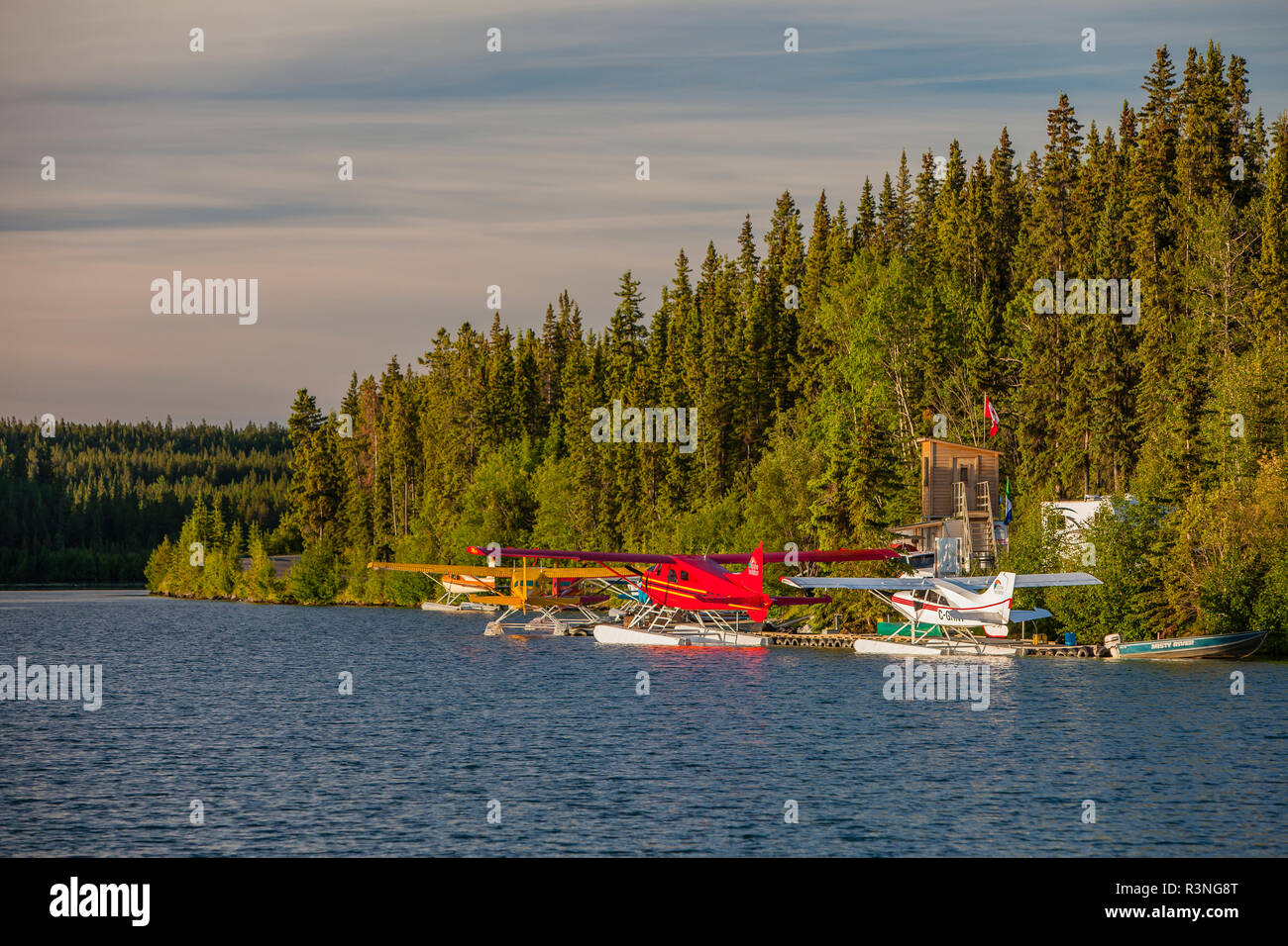 Le Canada, Territoire du Yukon, Whitehorse. À la base d'hydravions à flotteurs Schwatka. Banque D'Images