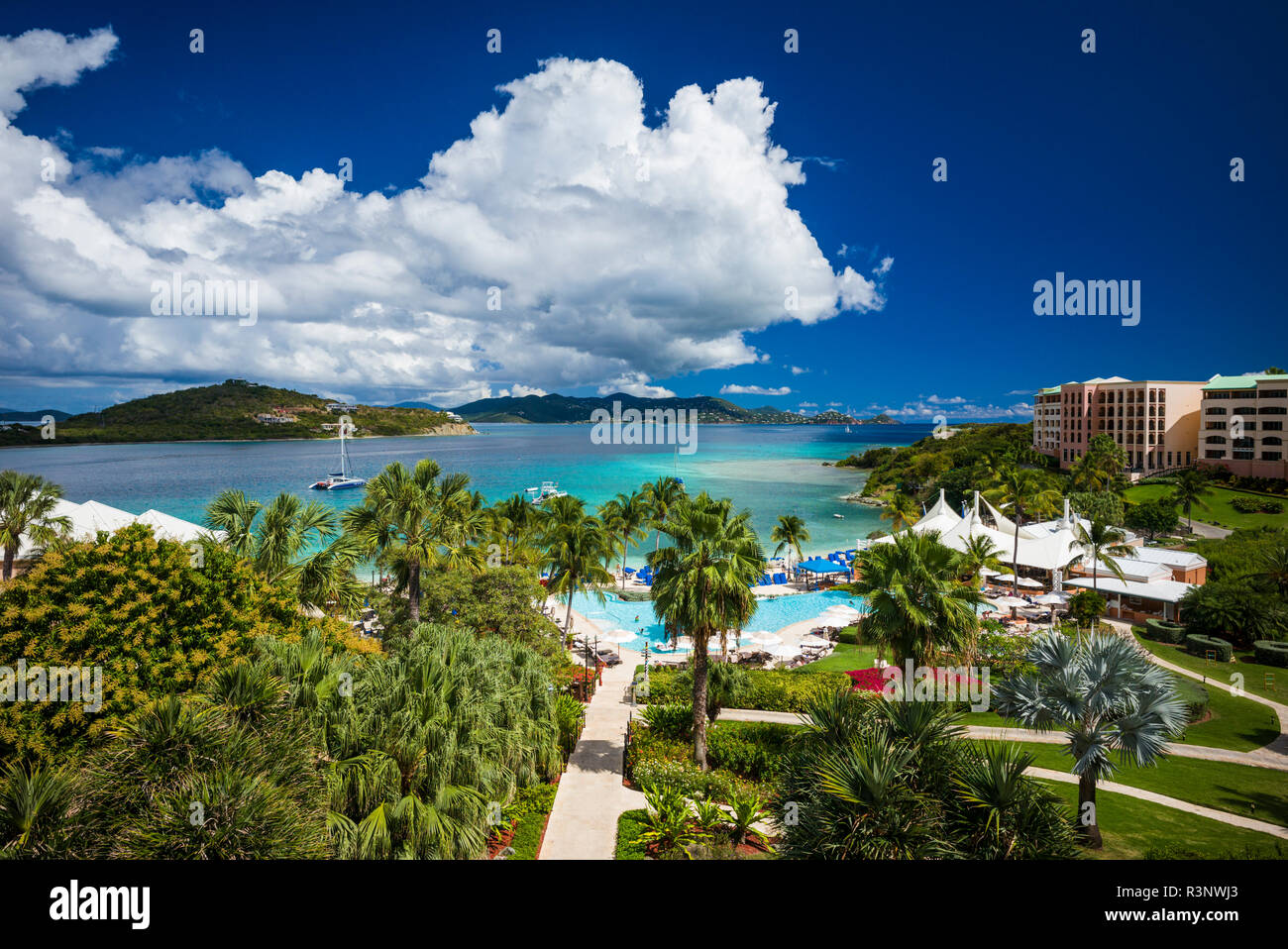 Les îles Vierges, Saint Thomas. Grand Baie, Le Ritz-Carlton Banque D'Images