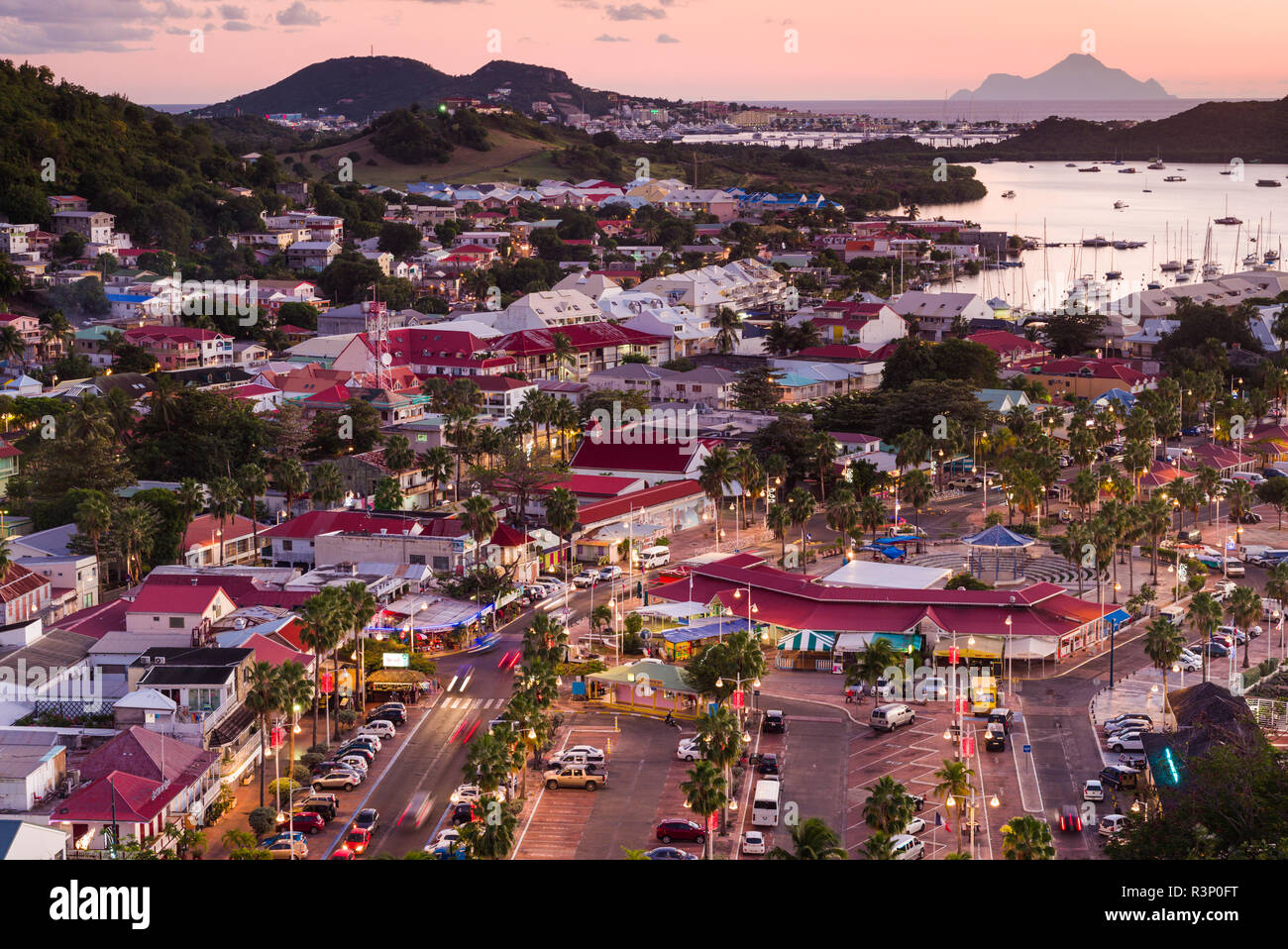 Antilles, Saint Martin. Marigot de Fort Louis Banque D'Images
