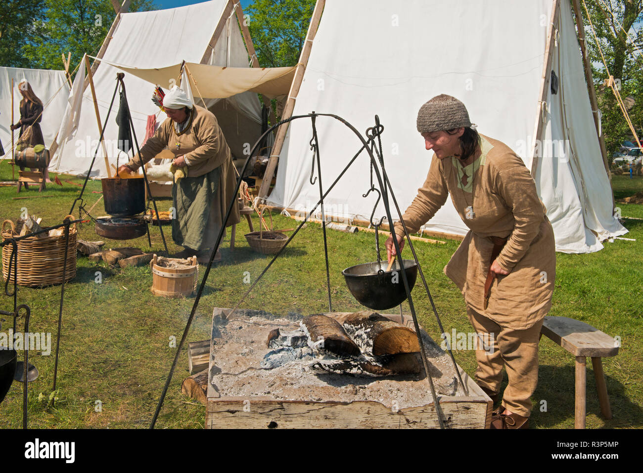 Canada, Manitoba, Gimli. Acteurs de la fête du village islandais. Banque D'Images