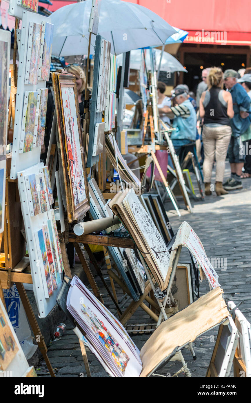 Marché de l'art, Montmartre, Paris, France Banque D'Images