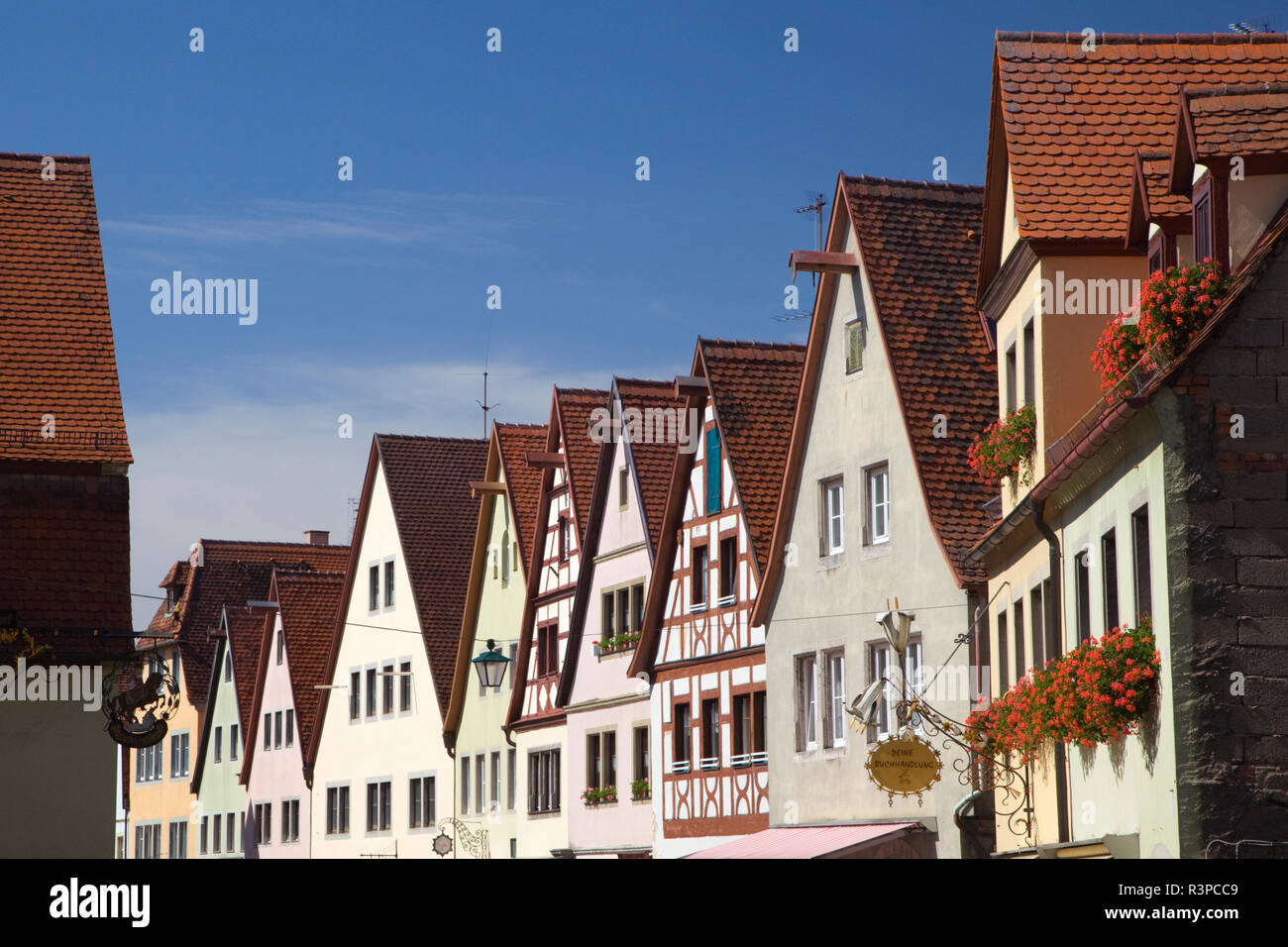 Allemagne, Rothenberg. Rangée de bâtiments. Banque D'Images