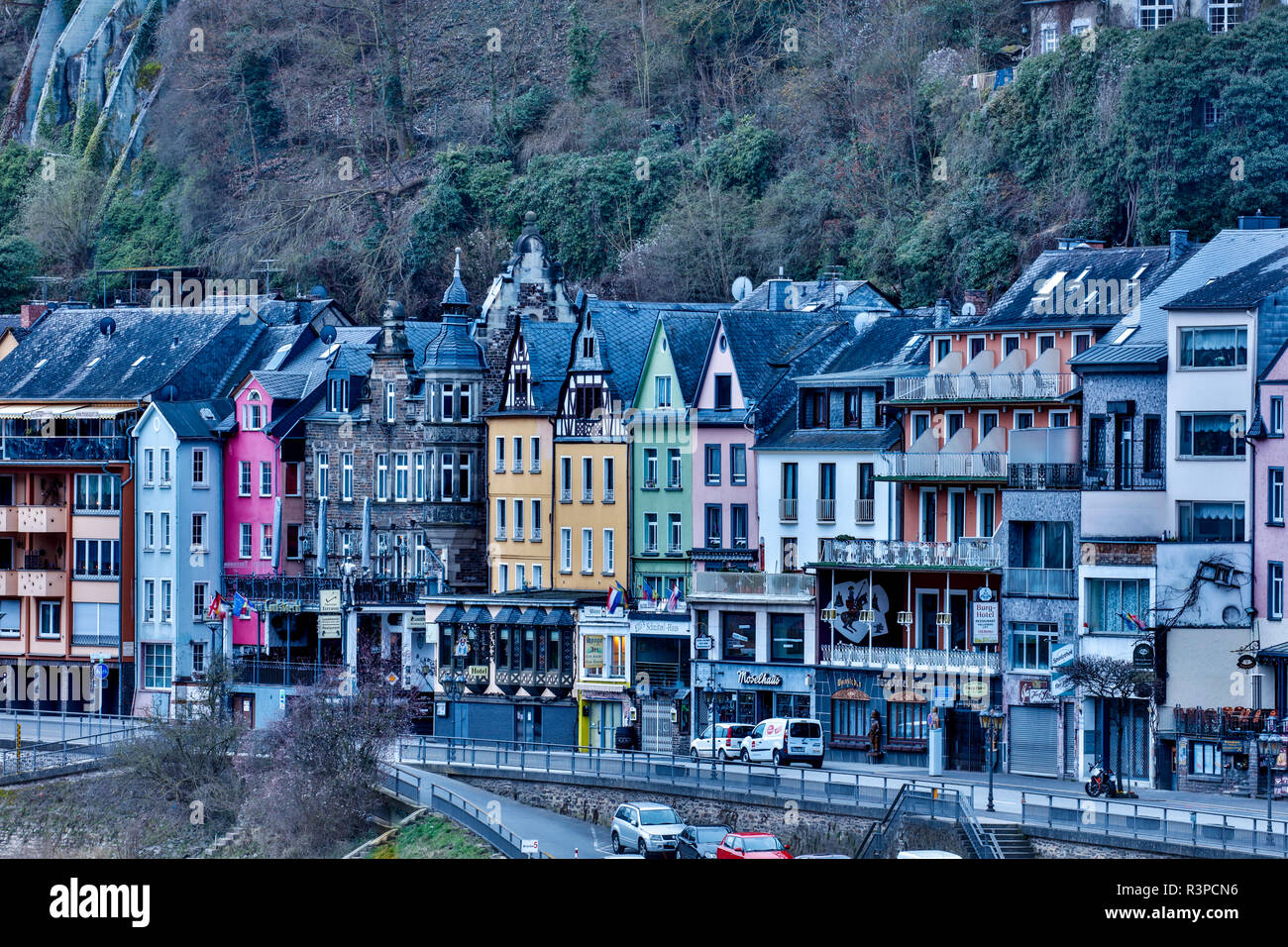 Allemagne, Rhénanie-Palatinat, Cochem Cochem, au début de la lumière Banque D'Images