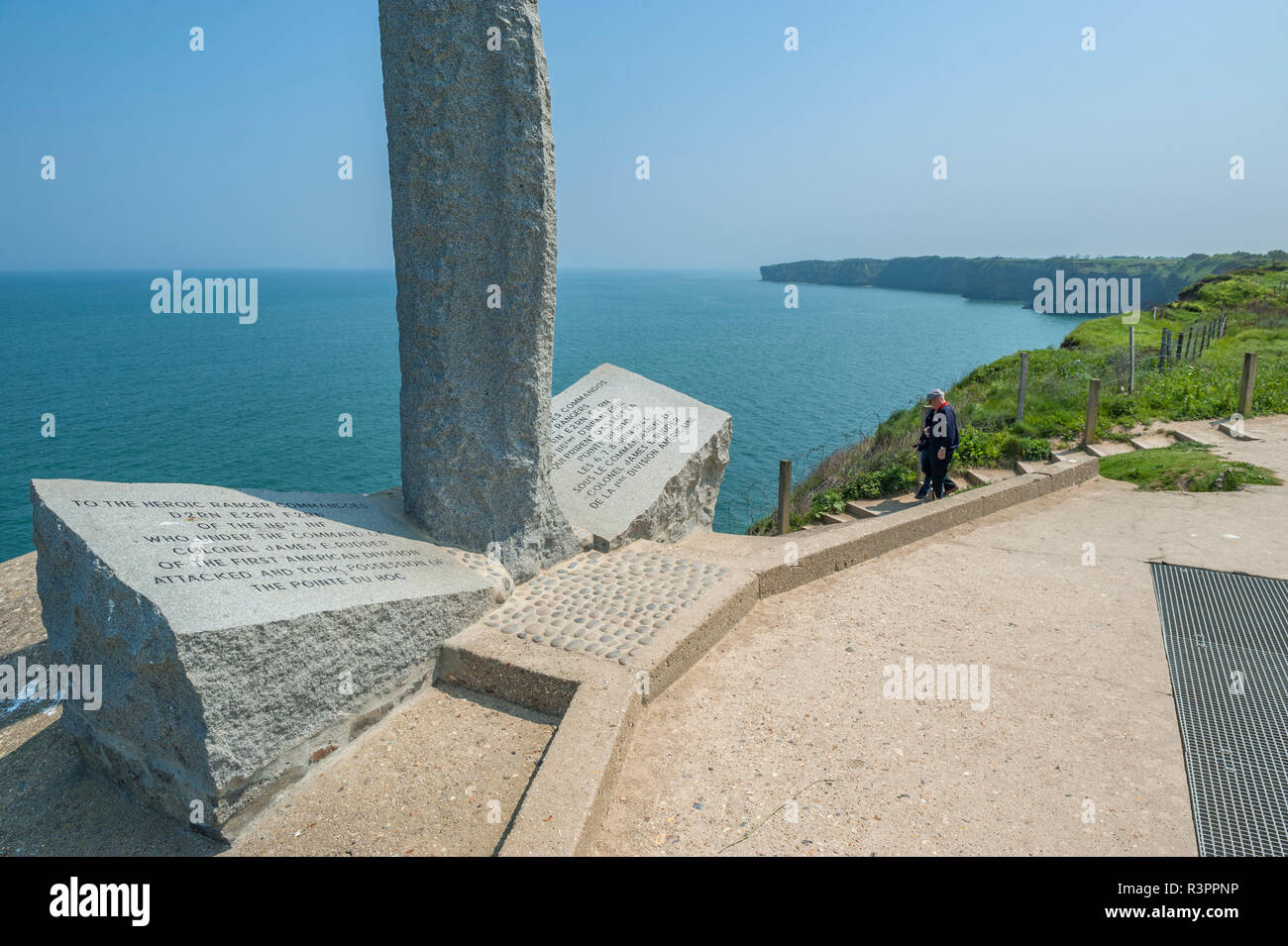 La Pointe du Hoc, Normandie, France Banque D'Images