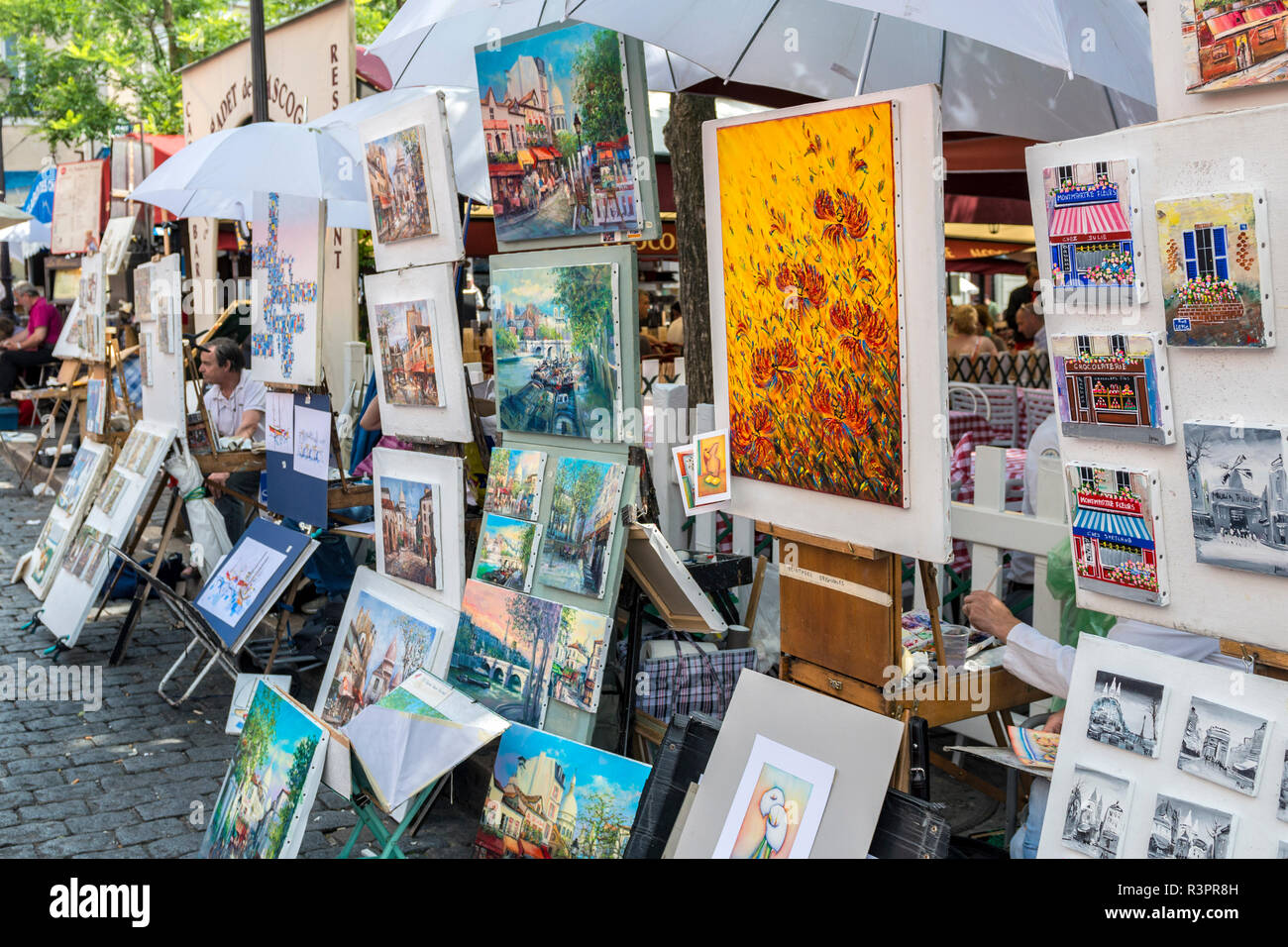 Marché de l'art, Montmartre, Paris, France Banque D'Images