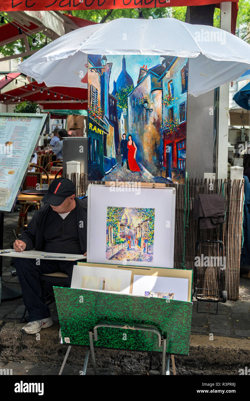 Marché de l'art, Montmartre, Paris, France Banque D'Images