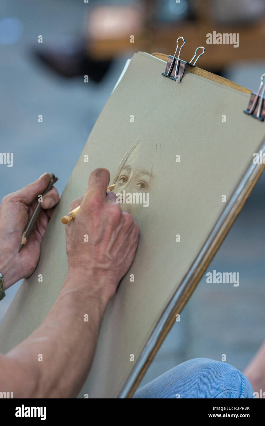 Marché de l'art, Montmartre, Paris, France Banque D'Images