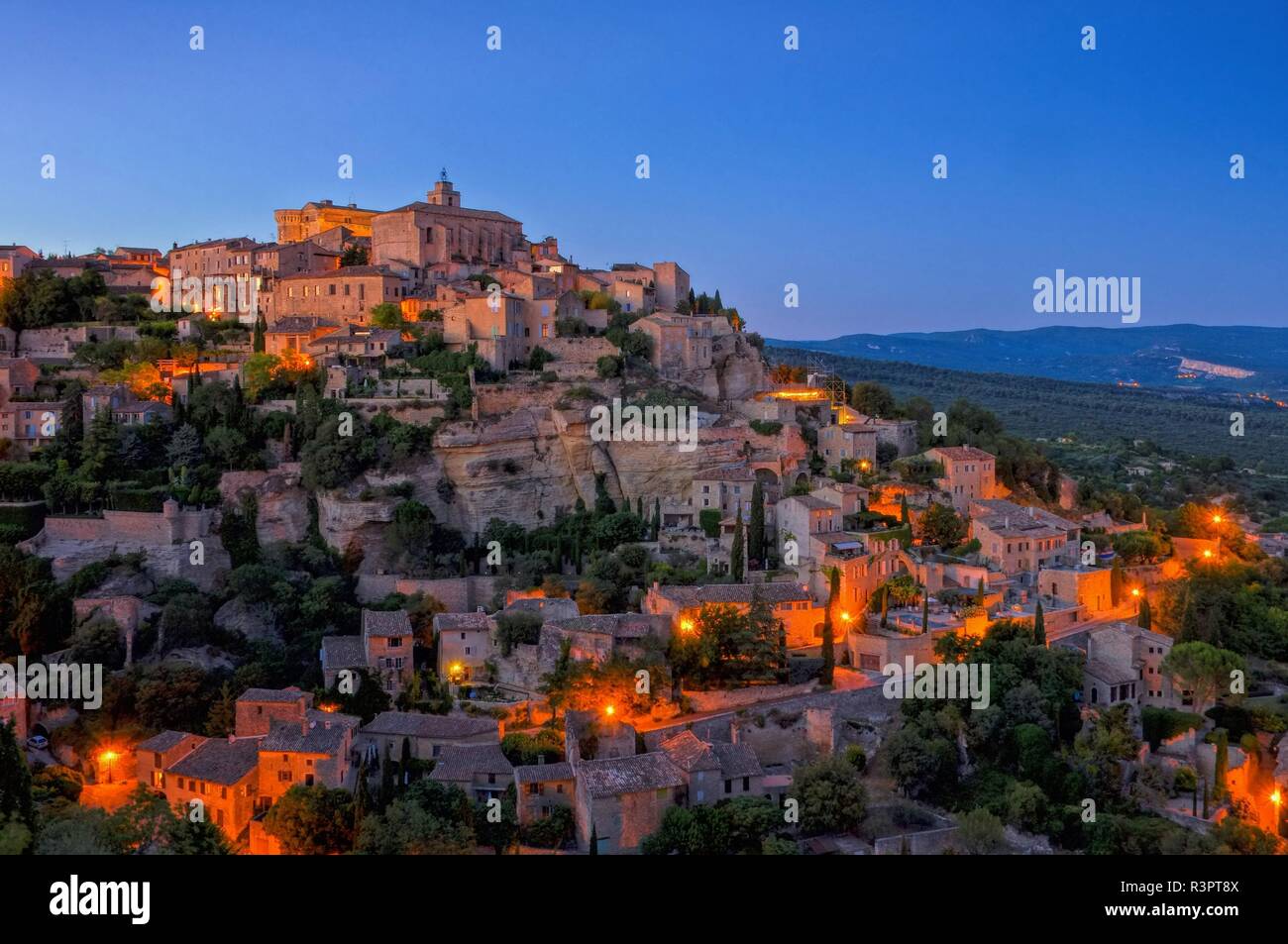 Gordes gordes - nuit dans la nuit 01 Banque D'Images