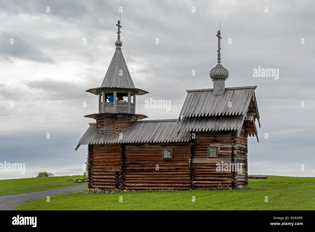 Le musée de plein air de l'île de Kizhi sur le lac Onega, la Russie. Église de l'Archange Michel. Banque D'Images