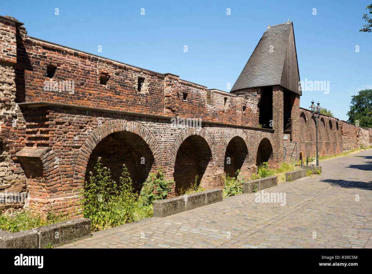 Allemagne, Duisbourg, vue du mur de la ville historique Banque D'Images