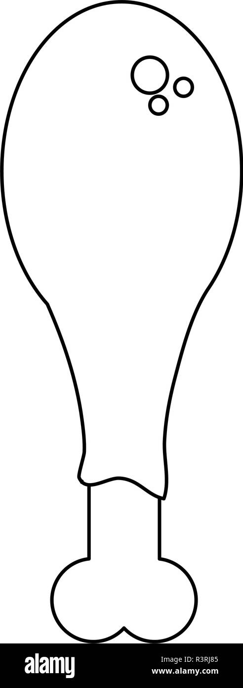 La cuisse de poulet en noir et blanc Illustration de Vecteur