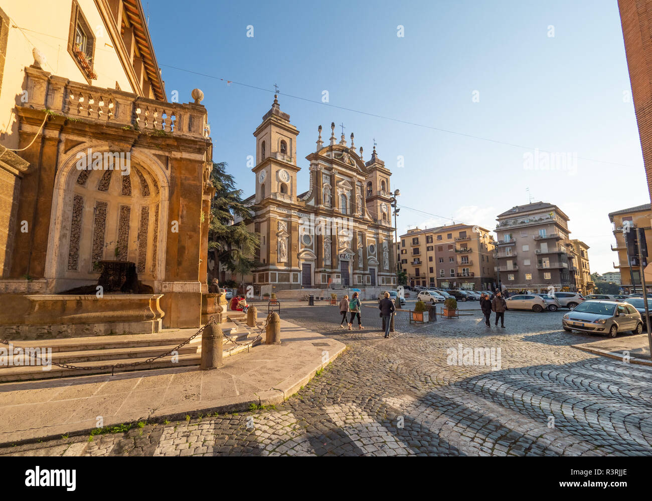 Frascati (Italie) - une petite ville de Castelli Romani en zone métropolitaine de Rome, célèbre pour les nombreuses Villa de noblesse pontificale. Banque D'Images