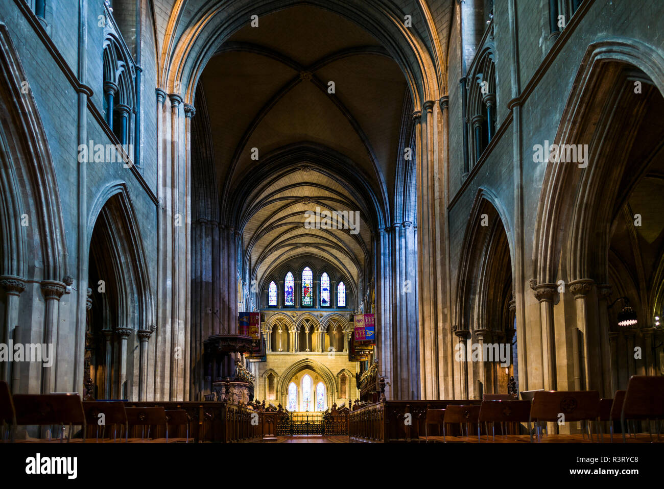 L'Irlande, Dublin, la Cathédrale St Patrick, de l'intérieur Banque D'Images