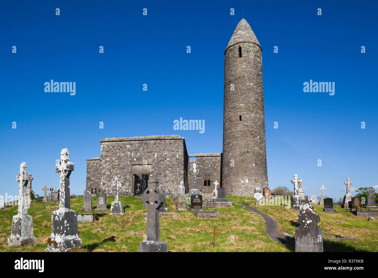 L'Irlande, dans le comté de Mayo, Castlebar, Turlough Tour Ronde, 9e siècle Banque D'Images