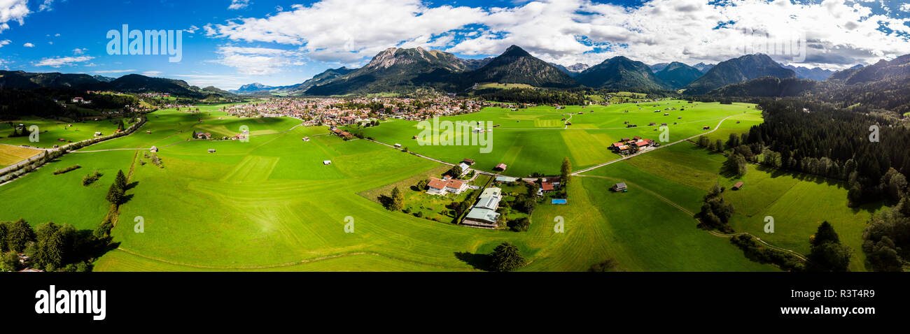 Allemagne, Bavière, souabe, vue aérienne d'Oberstdorf Banque D'Images