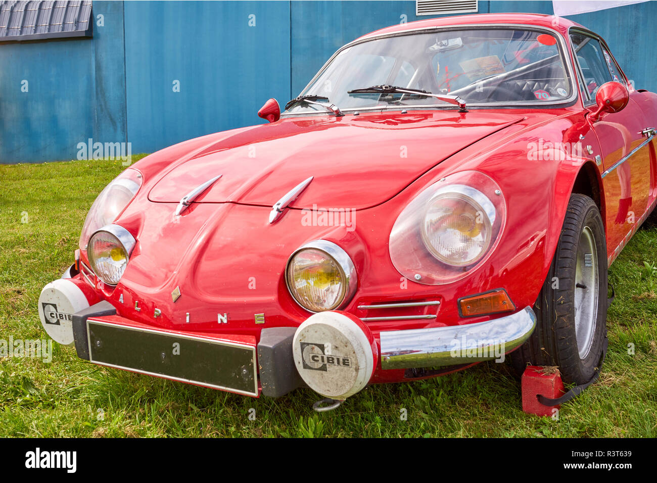 Houtaud/Bourgogne/France/Juin 2018 : Rouge 1960 Renault Alpine A110 Rallye automobile Oldtimer à Parcs Banque D'Images