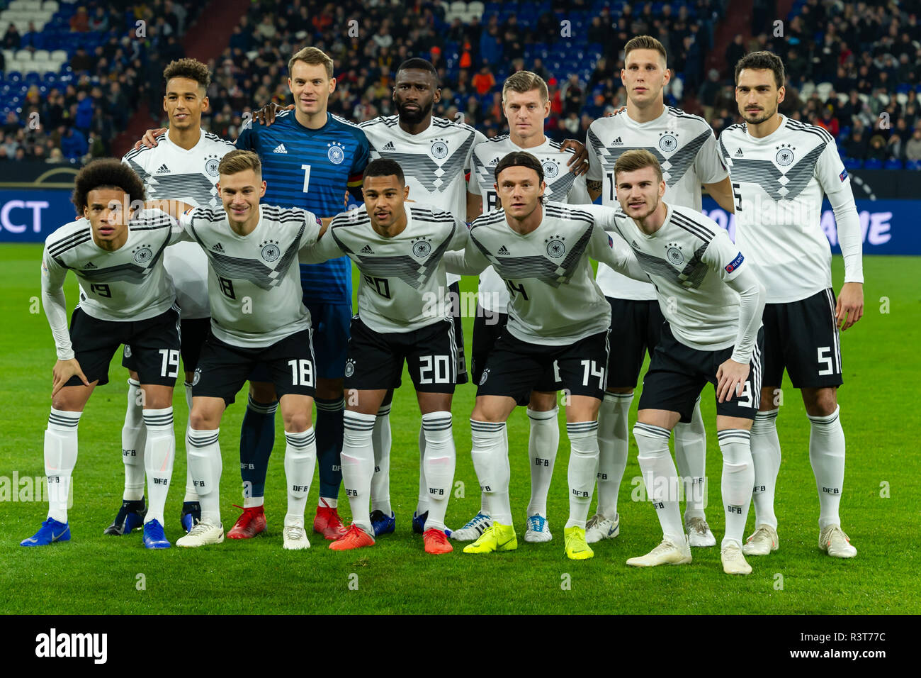 Gelsenkirchen, Allemagne 18 novembre 2018 Nations UEFA League Allemagne - The Netherlands l'équipe Allemagne Banque D'Images