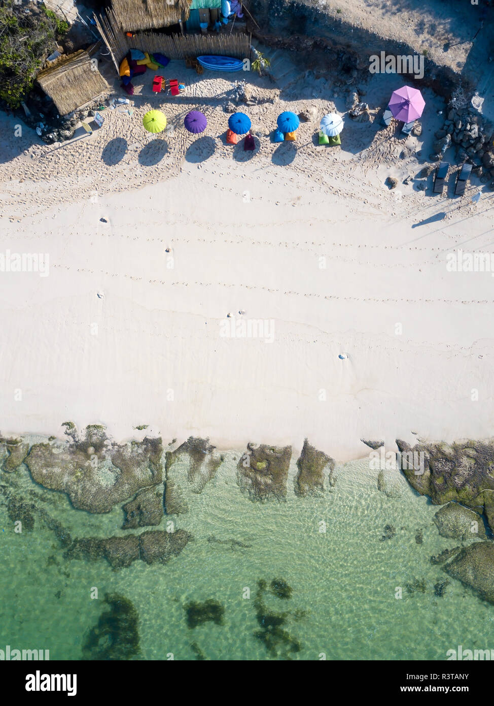 L'INDONÉSIE, Bali, vue aérienne de Melasti beach Banque D'Images