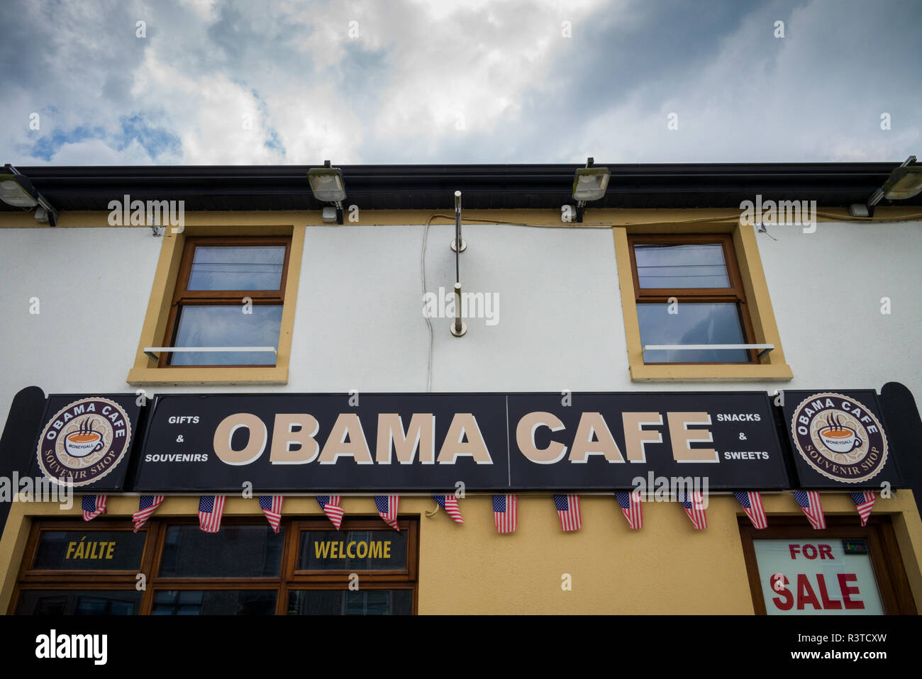 L'Irlande, dans le comté d'Offaly, Moneygall, le gouvernement Obama Cafe Banque D'Images