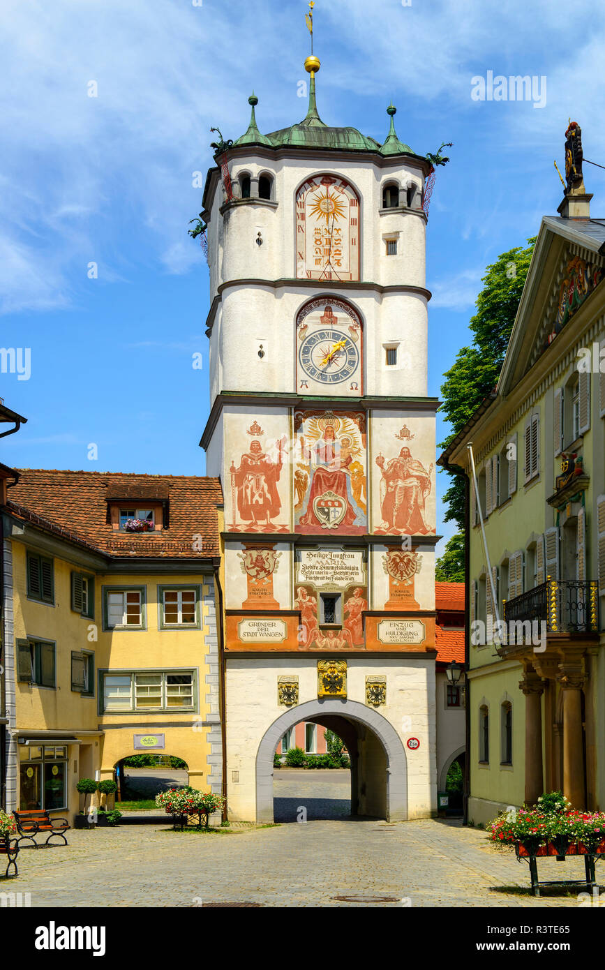 Allemagne, Bade-Wurtemberg, Wangen, Ravensburg Gate, Herrenstrasse Banque D'Images