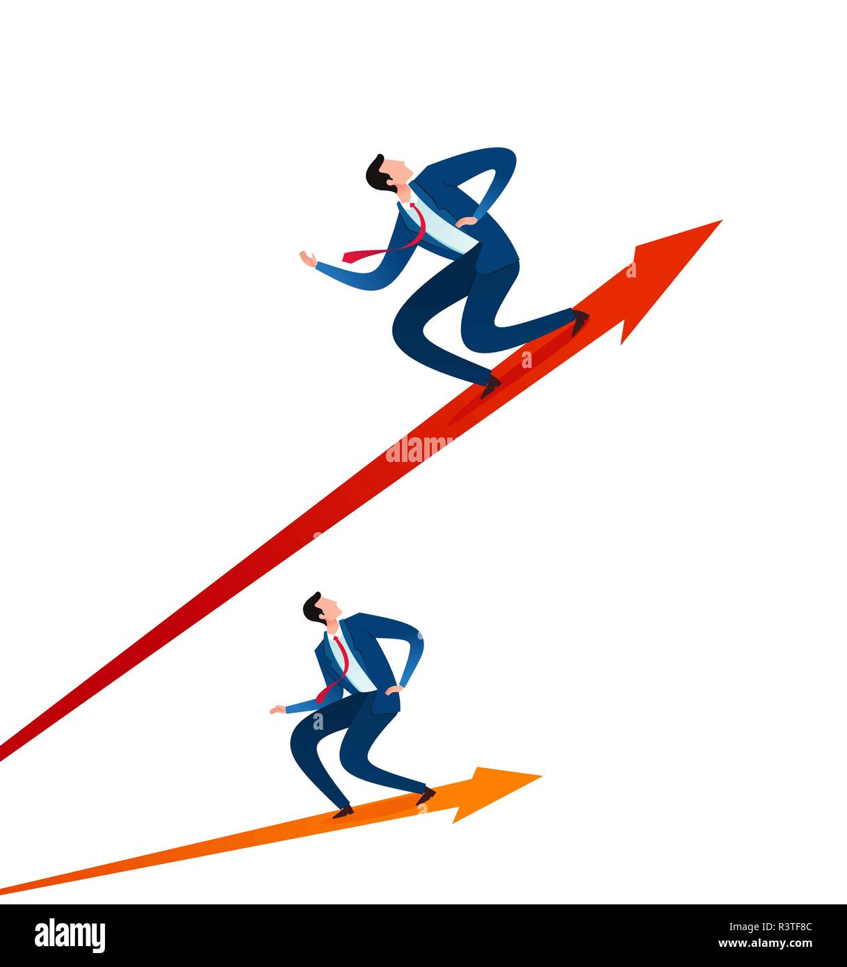 La concurrence entre les entreprises d'obtenir une position plus élevée Illustration de Vecteur