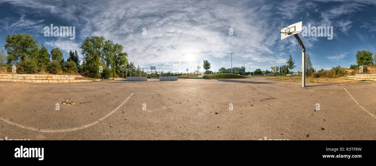 Terrain de basket-ball, une vue à 360° Banque D'Images
