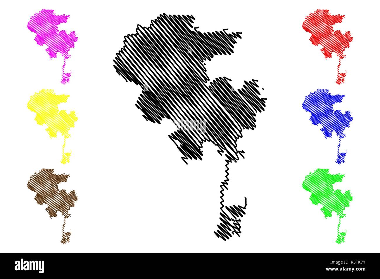 Los Angeles City ( États-Unis villes, États-Unis d'Amérique, USA, ville L.A.) map vector illustration gribouillage, croquis Ville de Los Angeles voir la carte Illustration de Vecteur