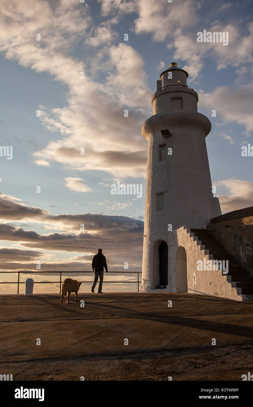 Gardien de phare et phare Banque D'Images