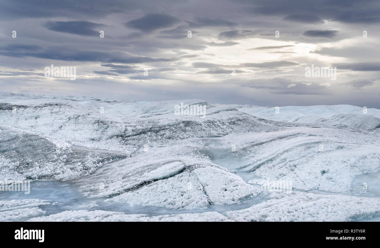 Paysage sur l'inlandsis du Groenland près de Kangerlussuaq. Le Groenland, Danemark Banque D'Images