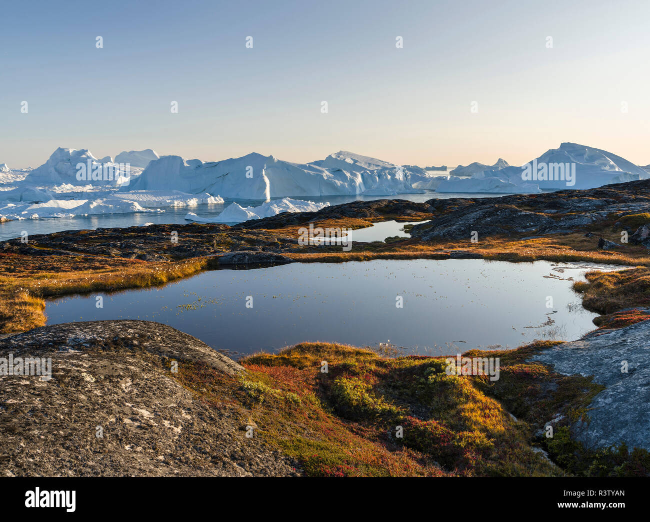 Ilulissat, Site du patrimoine mondial de l'UNESCO, appelé aussi kangia Kangerlua Ilulissat ou à la baie de Disko. Le Groenland, Danemark Banque D'Images