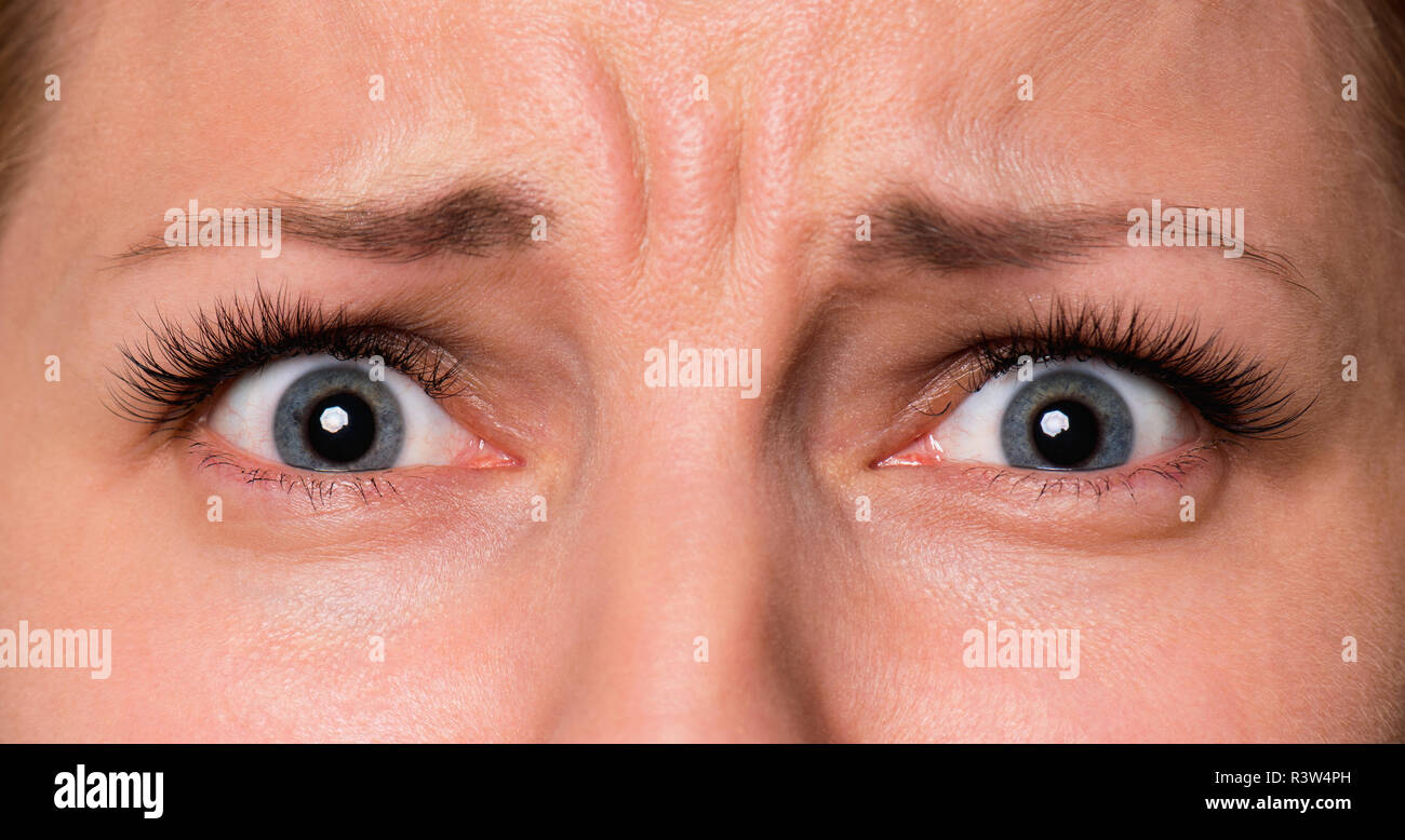 Visage femme avec les yeux et les cils Banque D'Images