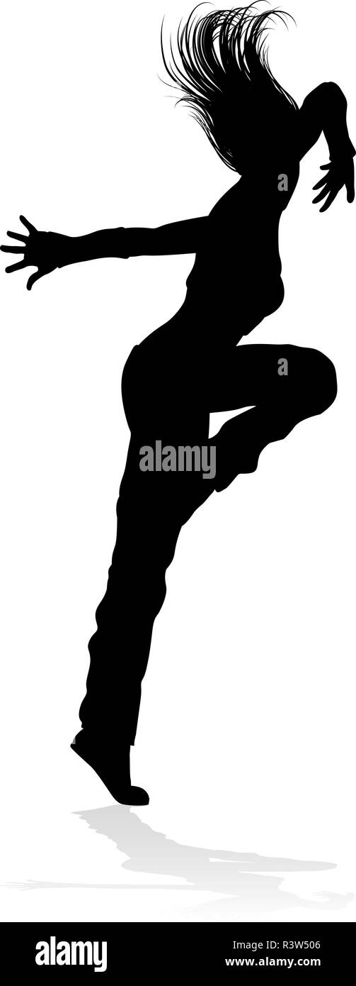Street Dance Dancer Silhouette Illustration de Vecteur