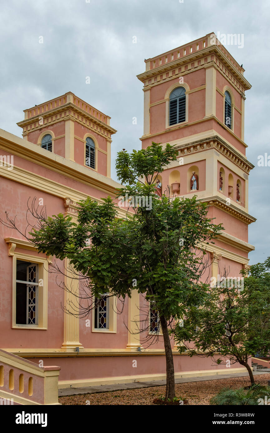 Église de Notre Dame des Anges, Pondicherry, Tamil Nadu, Inde Banque D'Images