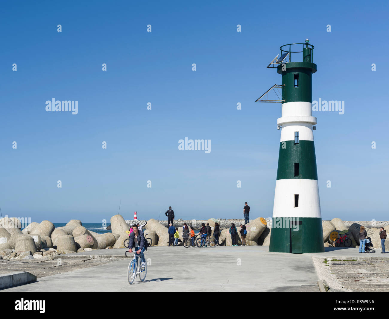 Village côtier Barra, banlieue de Aveiro. En raison des nombreux satellite Aveiro est appelée la Venise du Portugal. Banque D'Images