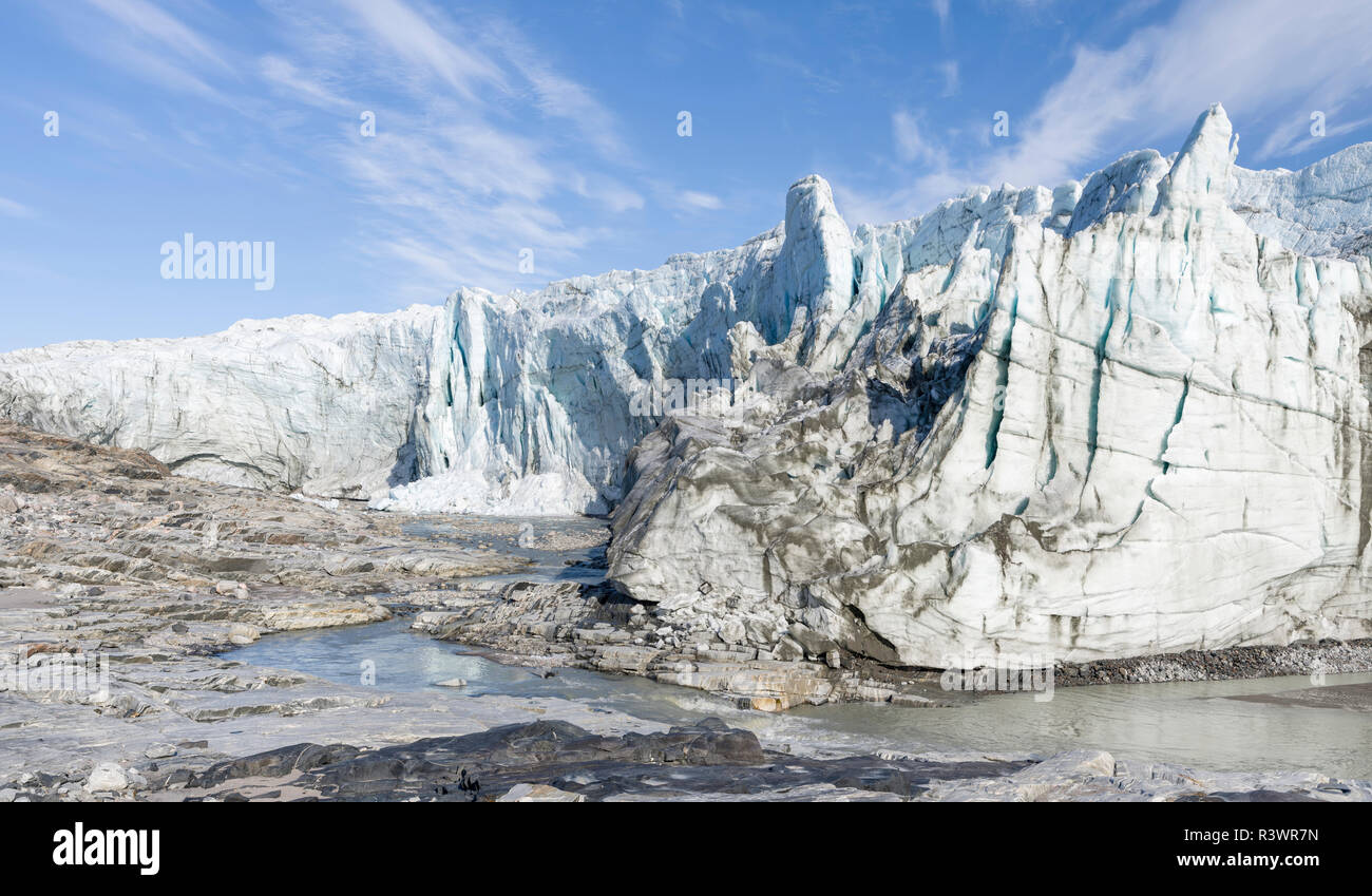 Terminus du Glacier Russell proche de l'inlandsis du Groenland près de Kangerlussuaq. Le Groenland, Danemark Banque D'Images