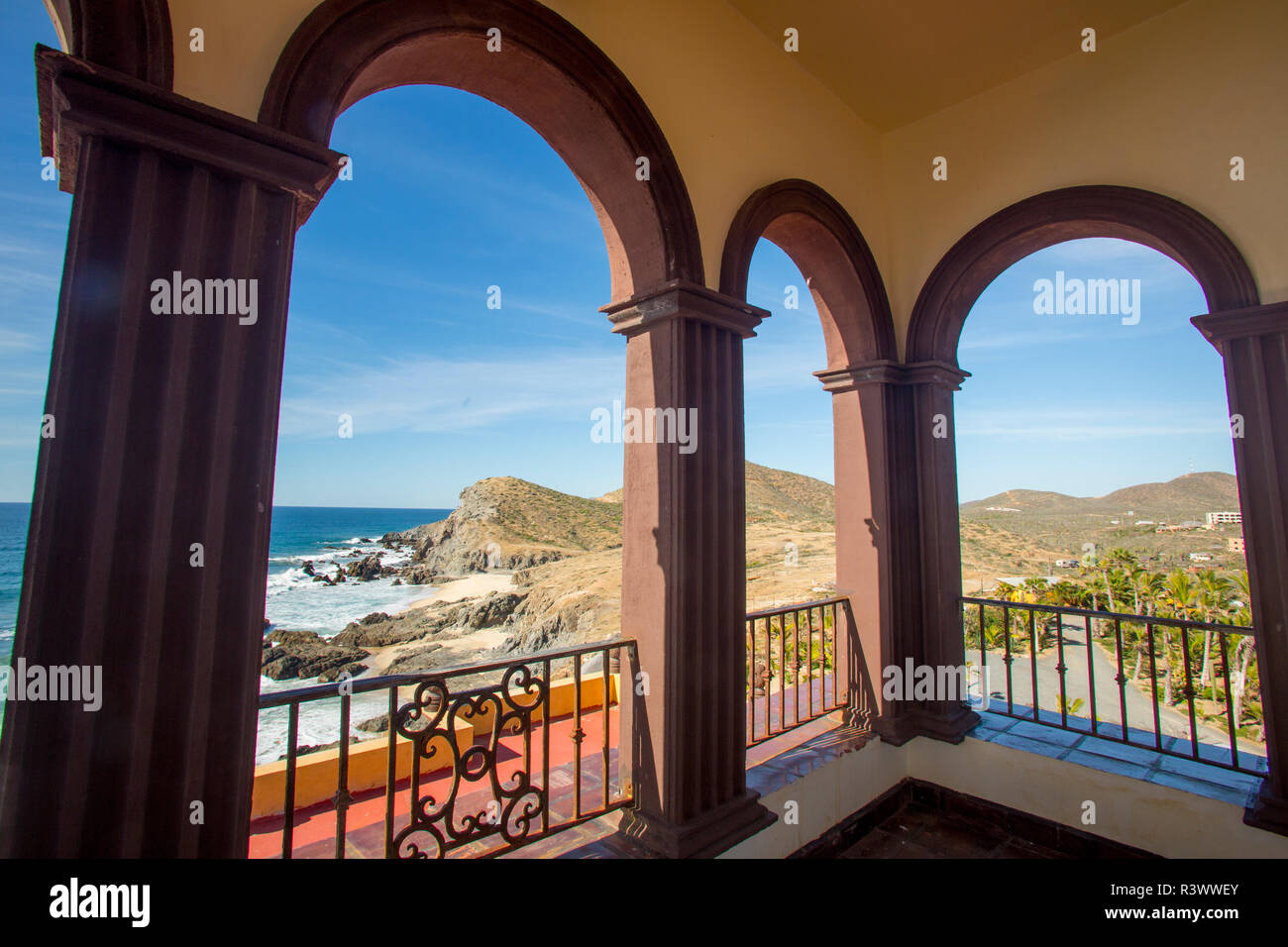 Mexique, Baja California Sur, Todos Santos. Hacienda Cerritos Boutique Hotel à Cerritos Beach. Banque D'Images