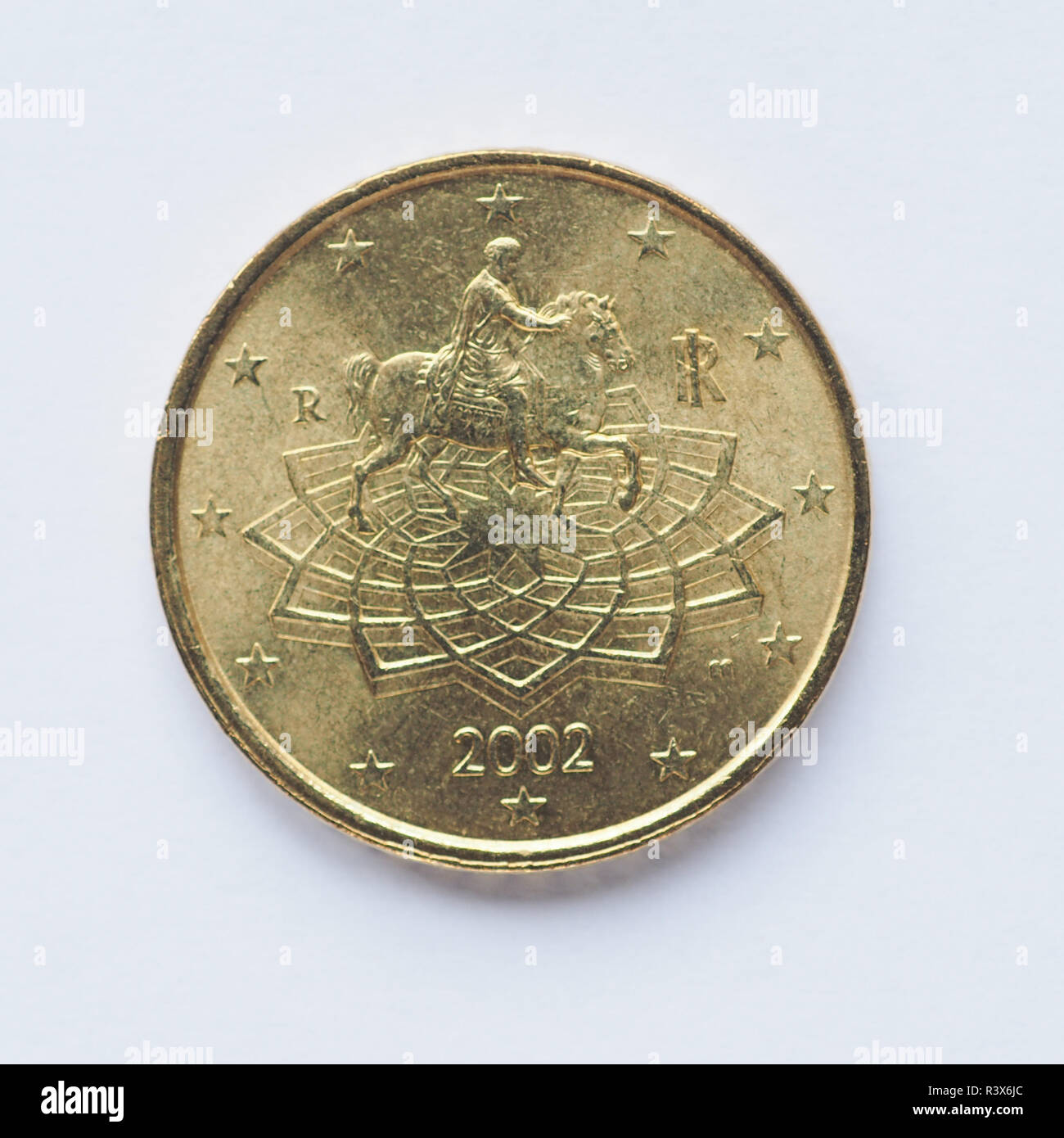 Pièce de 50 cent italien Banque D'Images