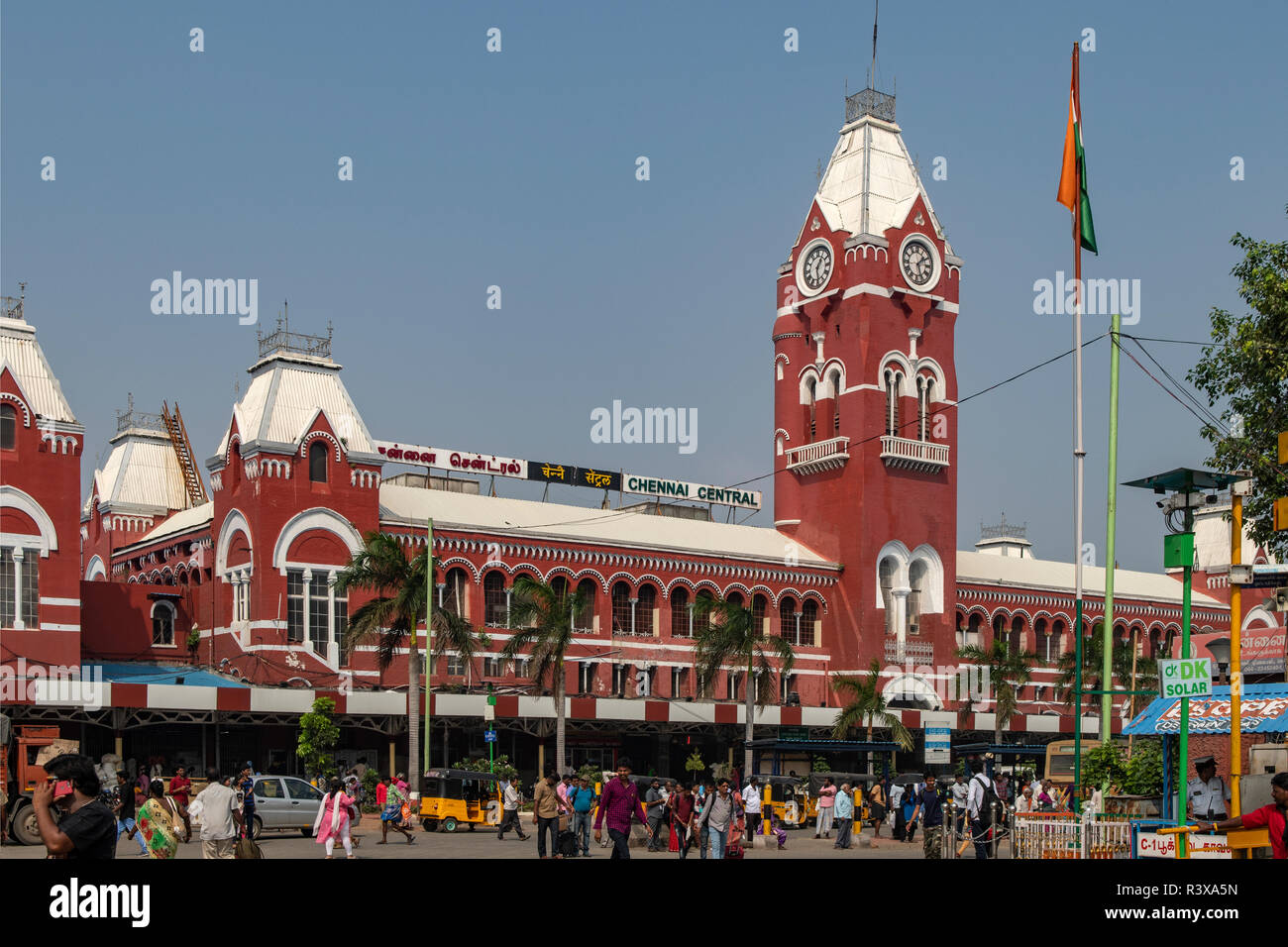 La gare centrale, à Chennai, Tamil Nadu, Inde Banque D'Images