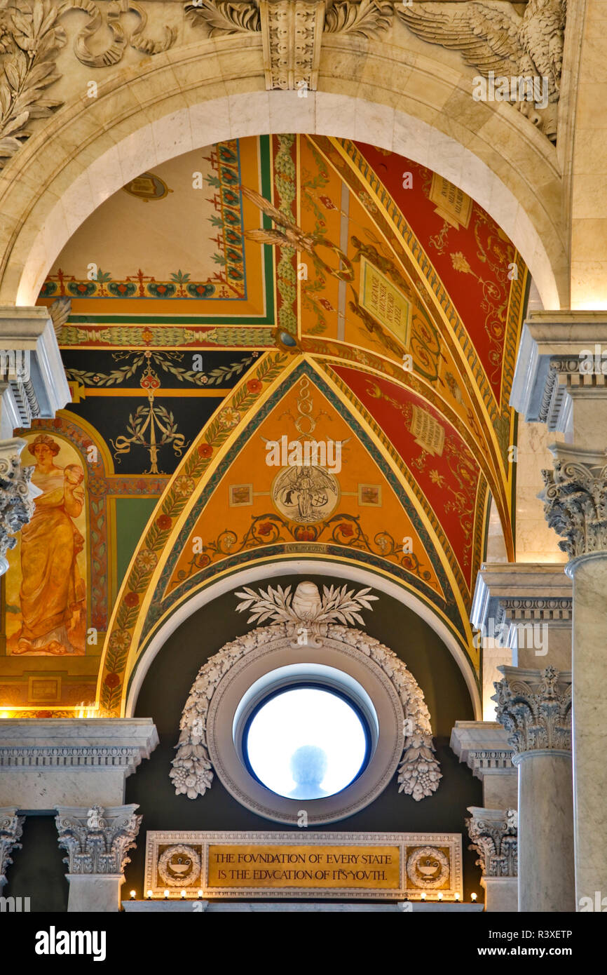 États-unis, District de Columbia, Washington DC, de l'intérieur de la Bibliothèque du Congrès Banque D'Images