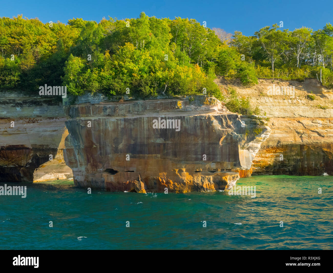 Le Michigan, l'Upper Peninsula, Pictured Rocks National Lakeshore, Lover's Leap Banque D'Images