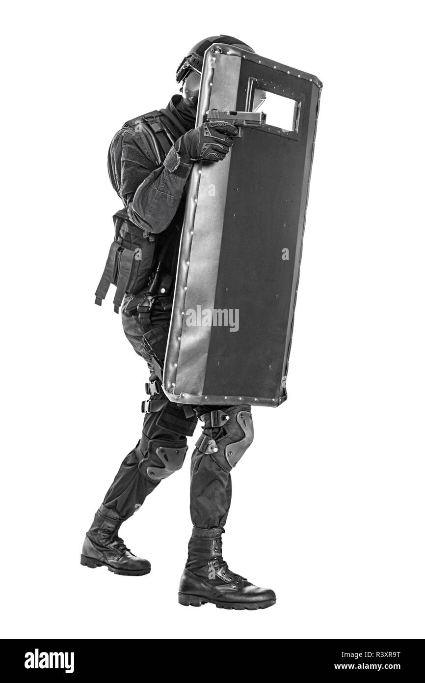Agent de protection balistique SWAT Banque D'Images