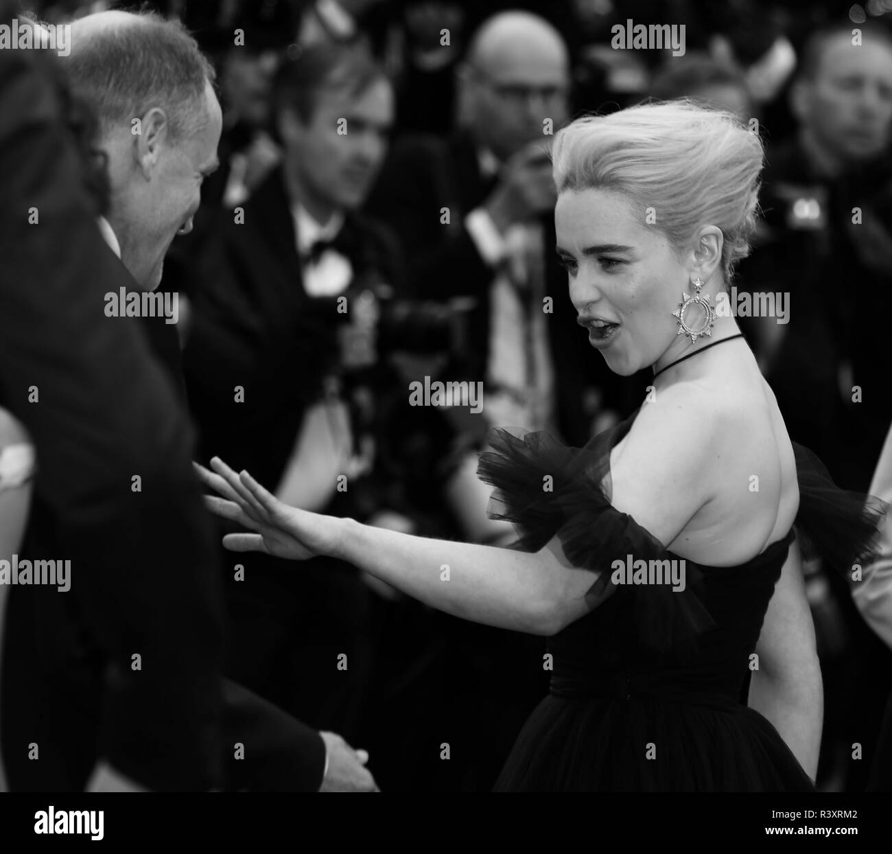 CANNES, FRANCE - 15 MAI 2018 : Emilia Clarke, marche le tapis rouge au 'Solo : Une histoire de la guerre des étoiles ' au 71e Festival de Cannes Banque D'Images