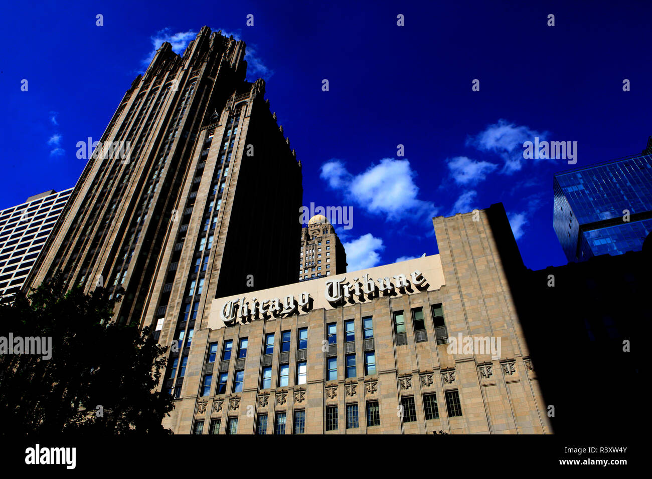 Chicago Tribune building à Chicago, Illinois Banque D'Images