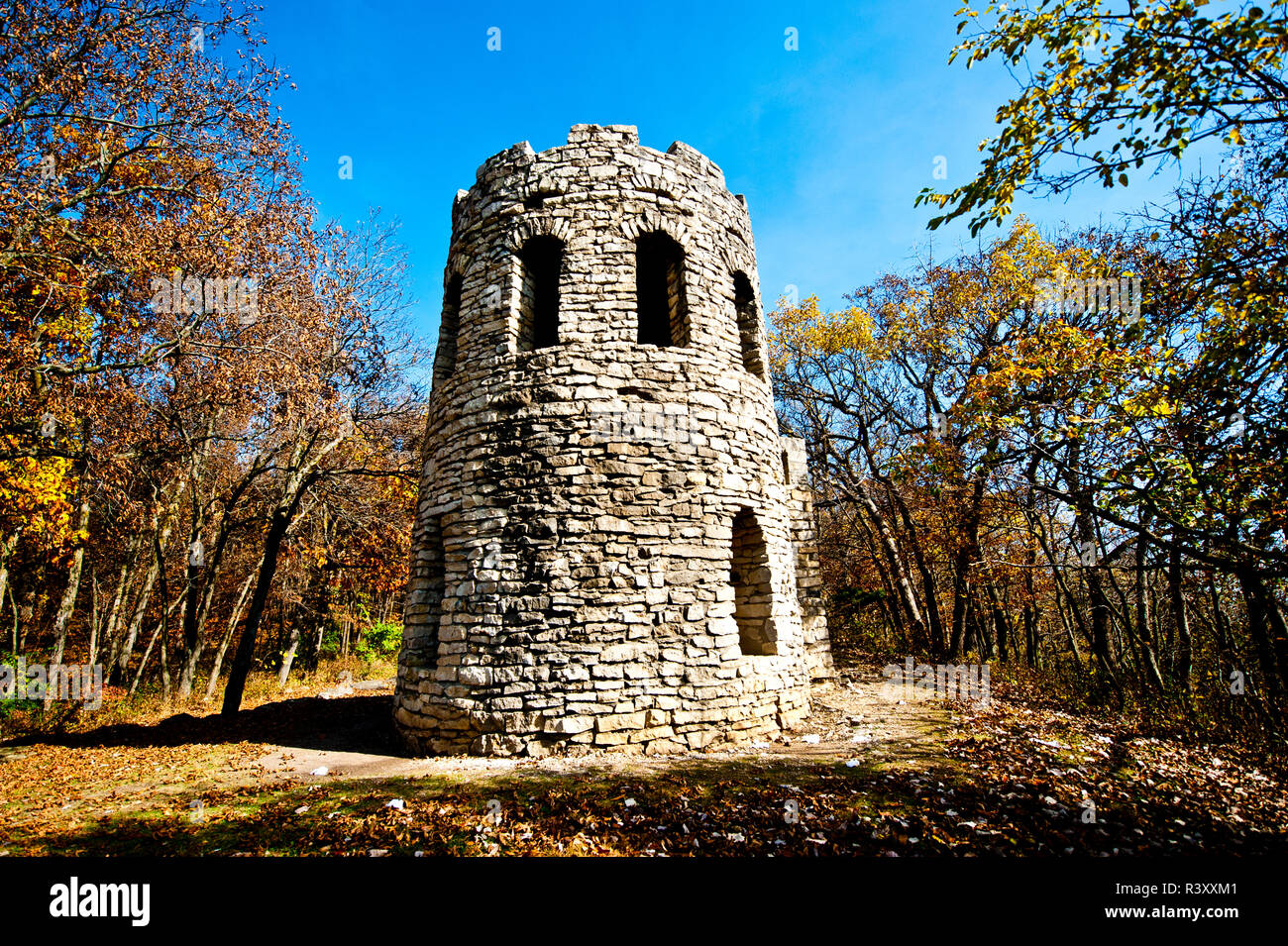 États-unis, l'Iowa, Winterset City Park. Le Château construit à la mémoire de Caleb et Ruth Clark pionniers du comté de Madison Banque D'Images
