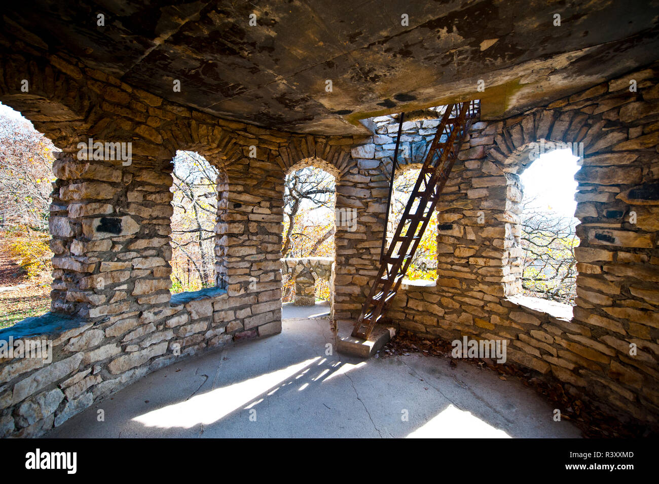 États-unis, l'Iowa, Winterset City Park. Le Château construit à la mémoire de Caleb et Ruth Clark pionniers du comté de Madison, de l'intérieur Banque D'Images