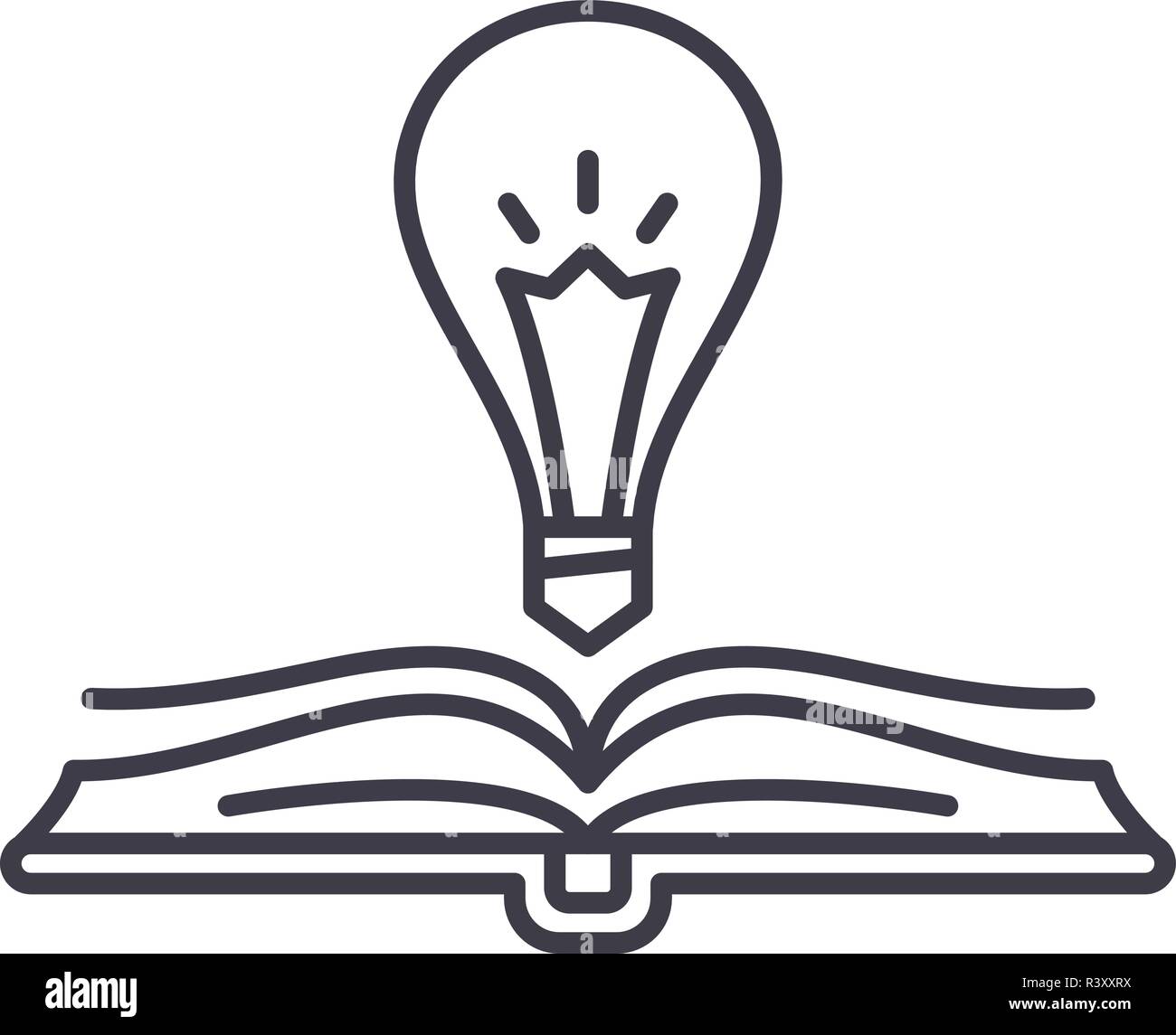 L'icône de la ligne de la sagesse livre concept. La sagesse livre vector illustration linéaire, symbole, d'un signe Illustration de Vecteur