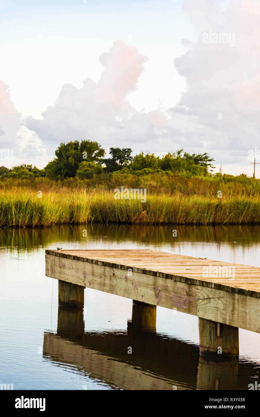 USA, Louisiane. Venise, du bassin du fleuve du Mississippi inférieur, la Côte du Golfe, le Mississippi River Delta Banque D'Images