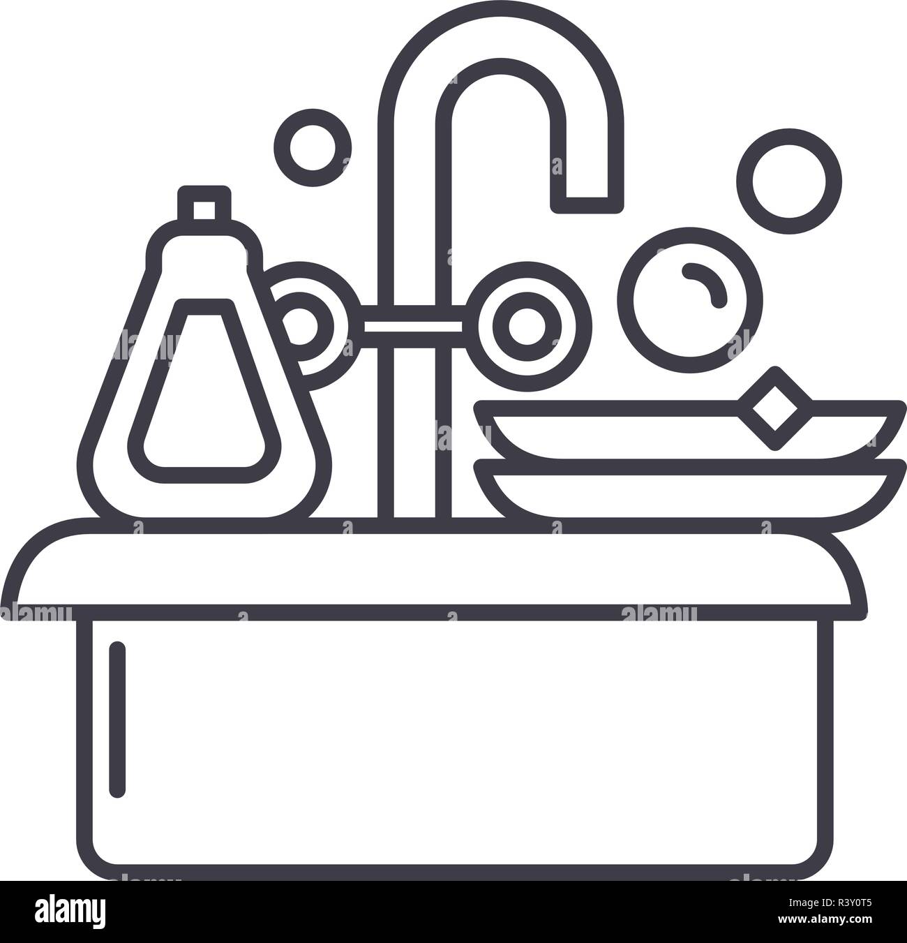 L'icône de la ligne de vaisselle concept. La vaisselle vector illustration  linéaire, symbole, d'un signe Image Vectorielle Stock - Alamy