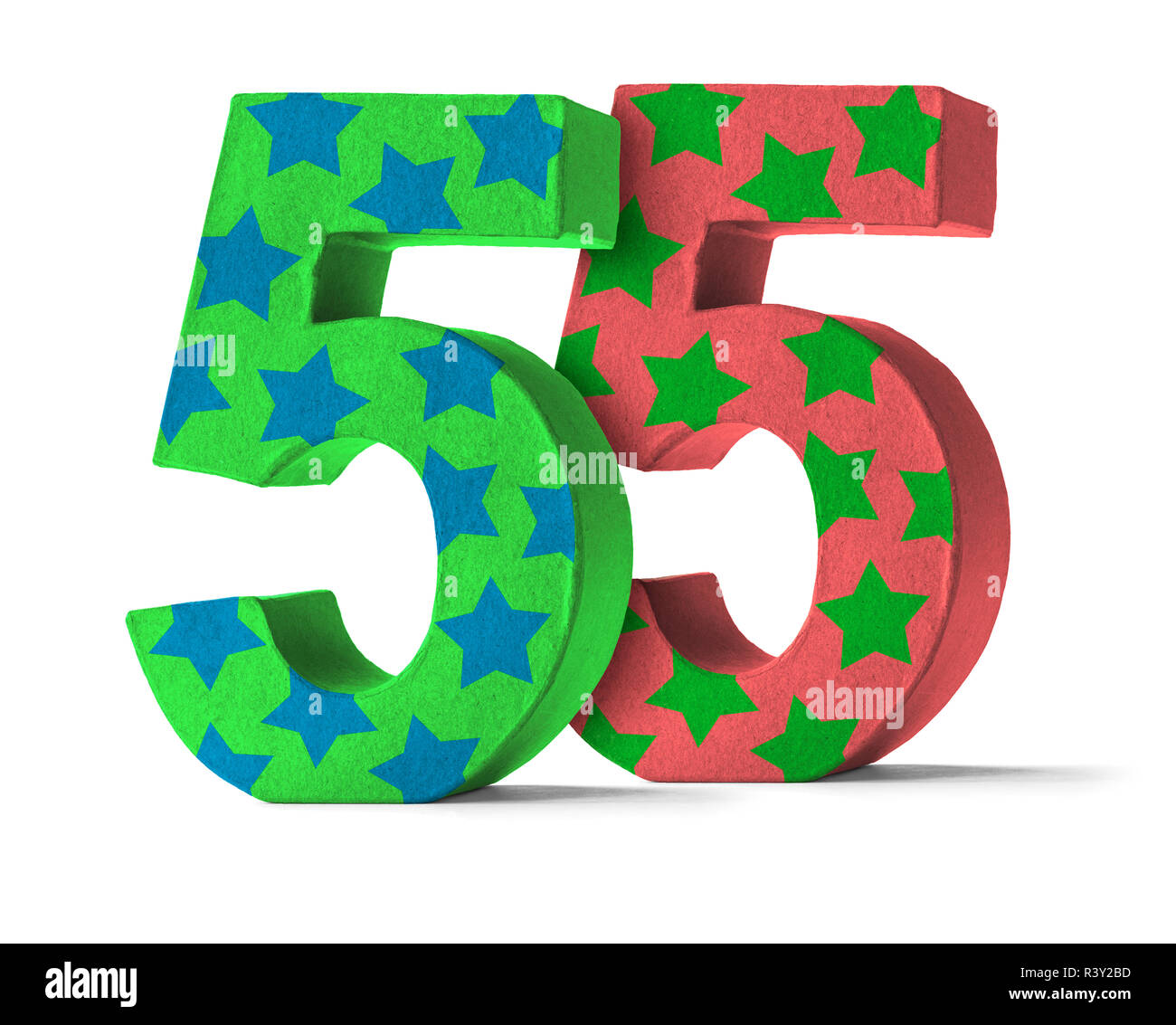 Nombre de carton coloré - numéro 55 Photo Stock - Alamy