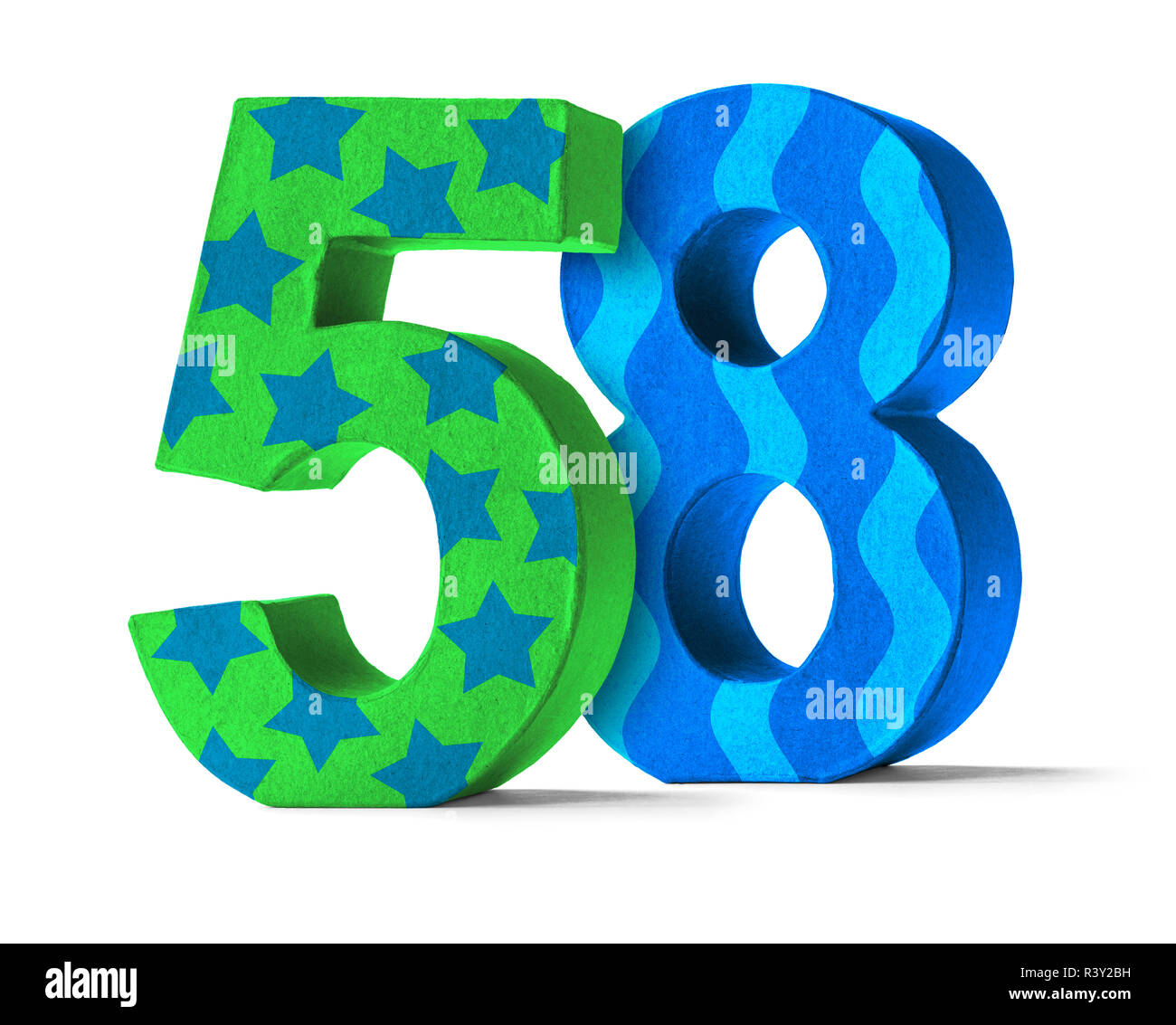 Nombre de carton coloré - numéro 58 Banque D'Images